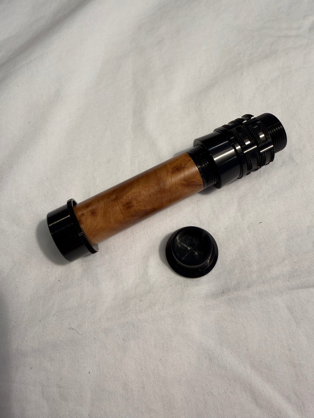 Aluminum Uplocking Fly Reel Seat with Burl Wood Insert