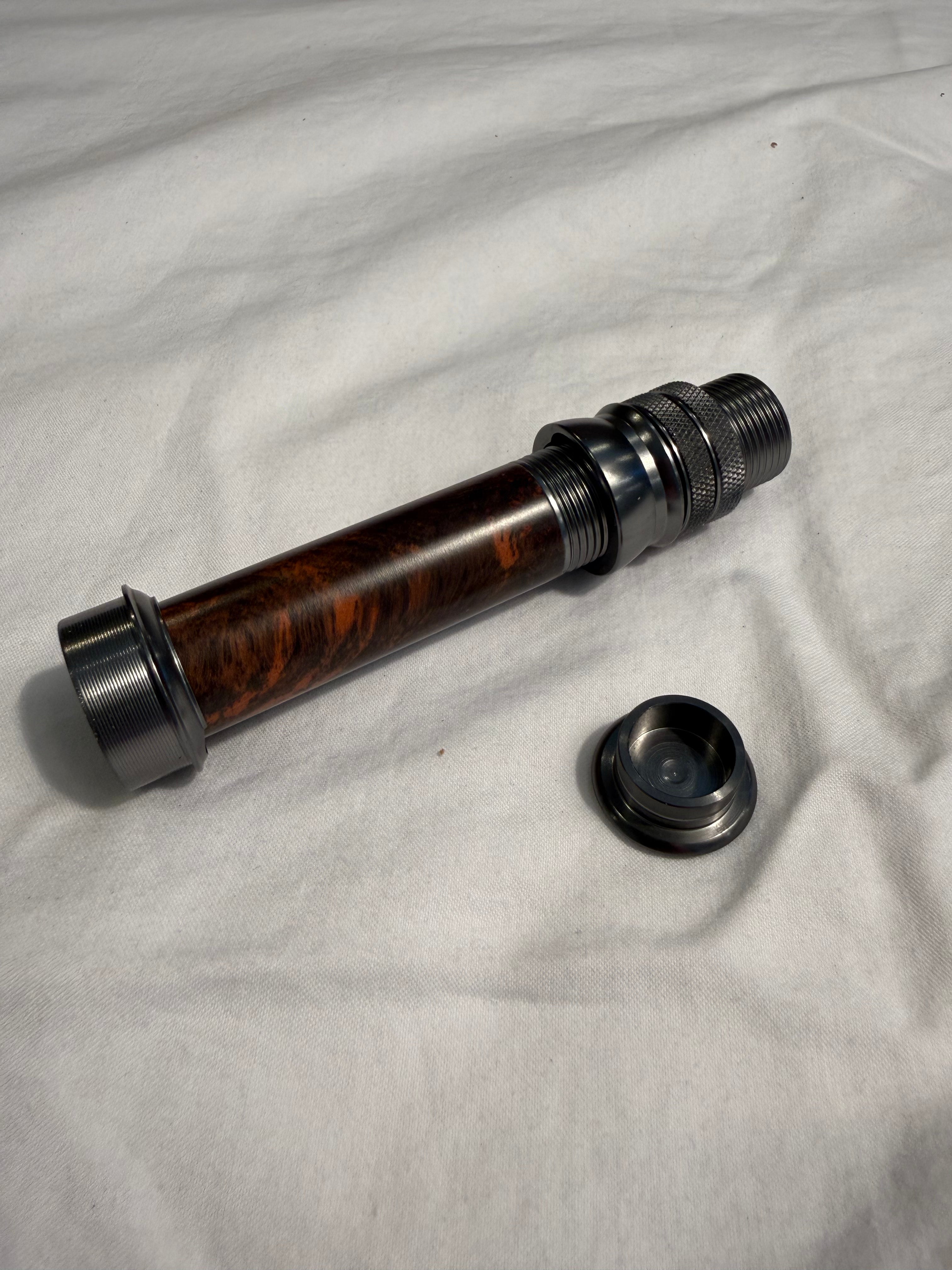 Aluminum Uplocking Fly Reel Seat with Dark Burl Wood Insert