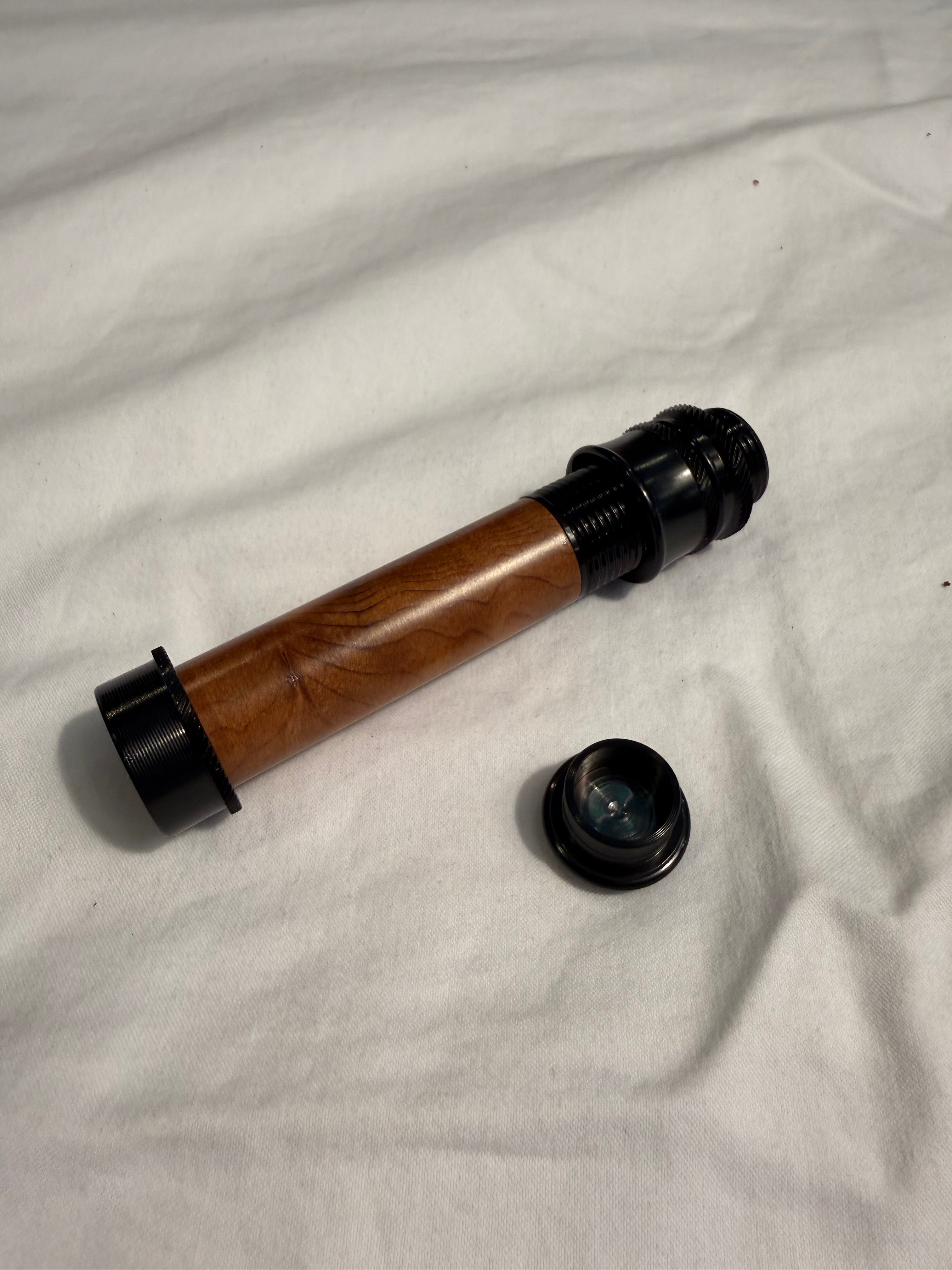 Aluminum Uplocking Fly Reel Seat with Burl Wood Insert