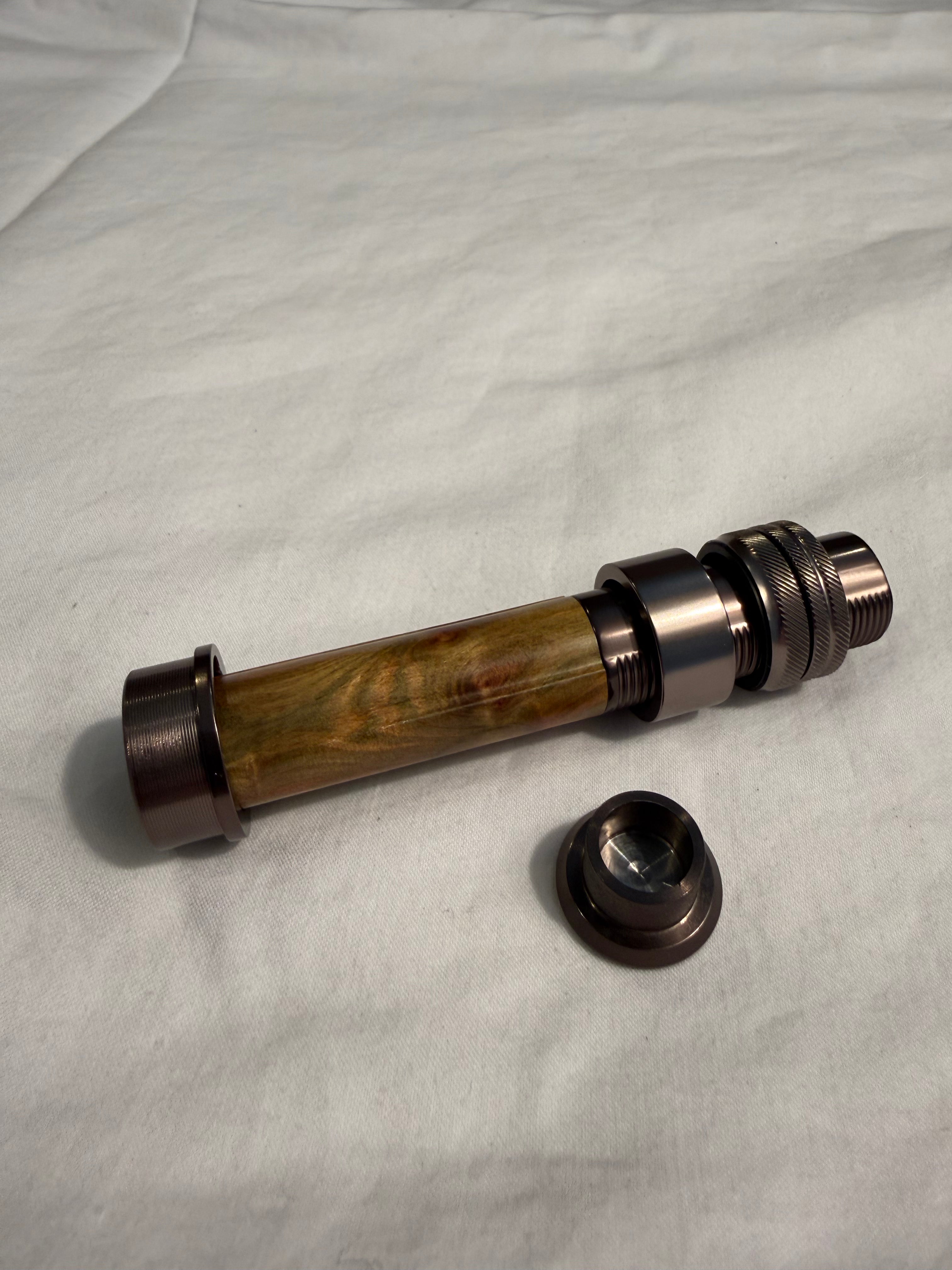 Aluminum Uplocking Fly Reel Seat with Green Burl Insert