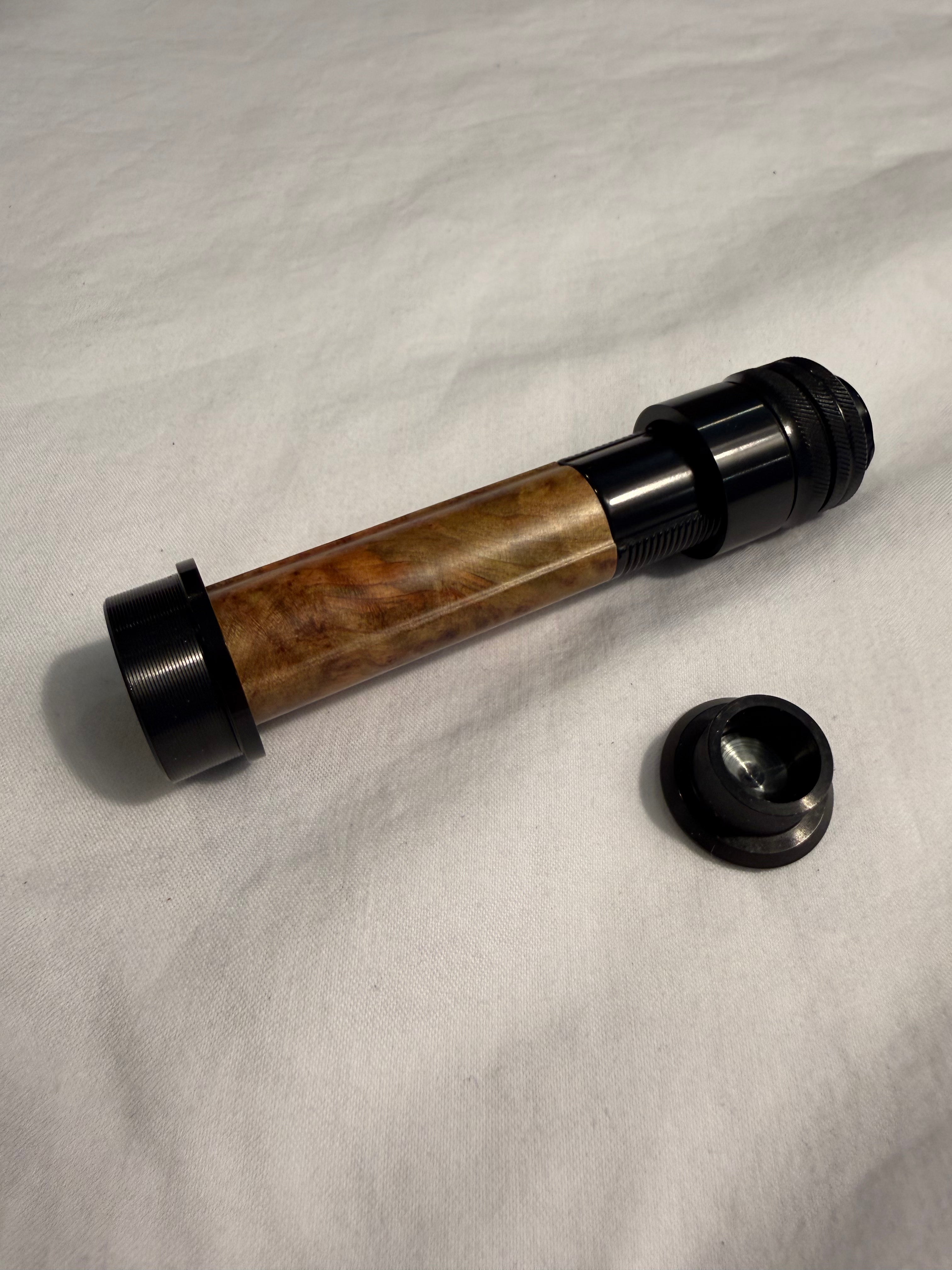 Aluminum Uplocking Fly Reel Seat with Green Burl Insert