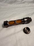 Braided Uplocking Aluminum Fly Reel Seat with Burl Wood Insert