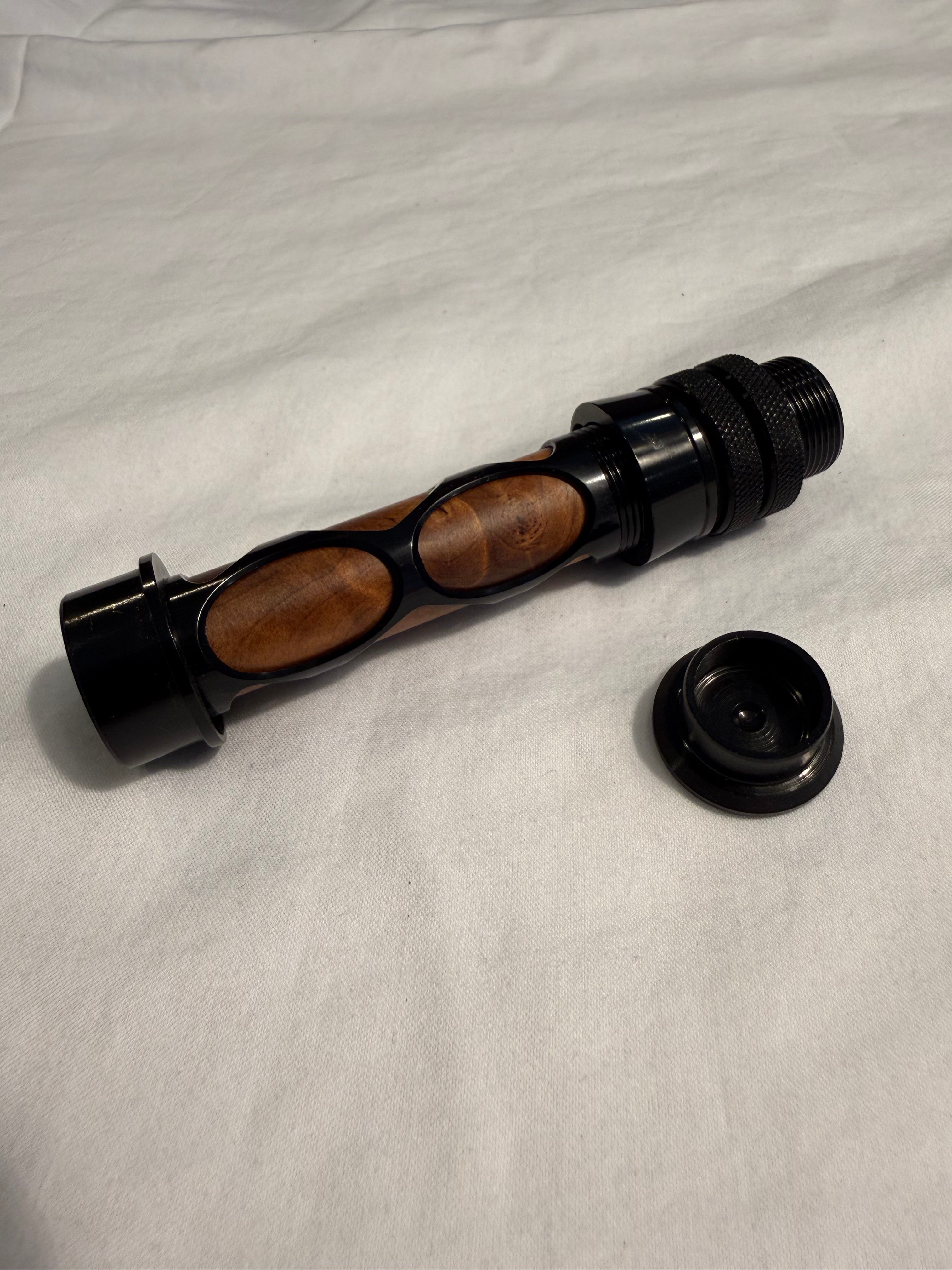 beetle kill pine fly rod reel seat Luresport Wood Aluminum with End Cap Fishing Building Component Repair Fly Rod DIY Accessory machined aluminum hardwareno glue required Fly Rod Reel Seats