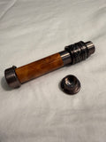 Aluminum Uplocking Fly Reel Seat with Decorative Lock Rings and Burl Wood Insert