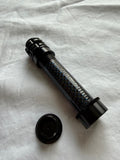 Aluminum Uplocking Fly Reel Seat with Carbon Fiber and Metallic Blue Speckles